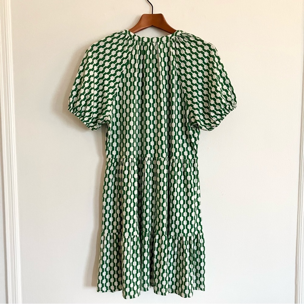 Boden Green Geometric Print Short-Sleeve Dress - Picture 7 of 12